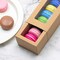 15 Pack Brown Kraft Macaron Boxes with Clear Display Window,Small Macaron Container Bakery Packaging Box for Truffles Desserts Mini Cupcake Muffins Cookies(6-7 Cavities,8" x 2.8" x 2")